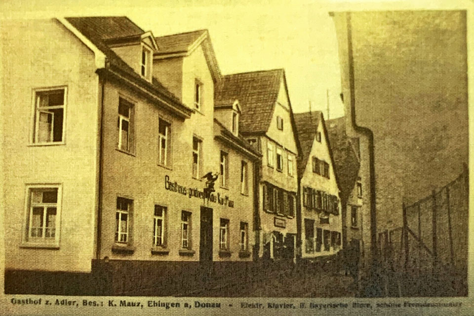 Historisches Foto des Hotels Adler in Ehingen